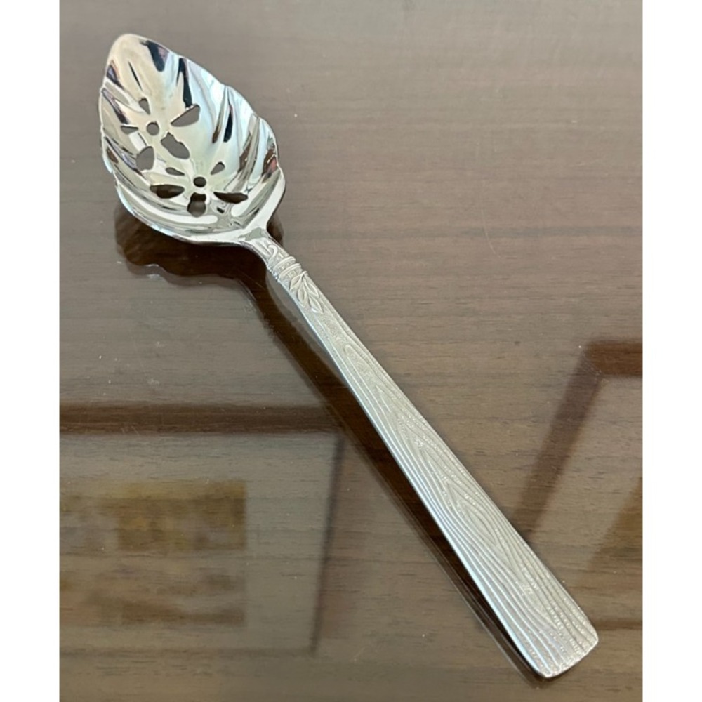 NATUREWOOD Pfaltzgraff Stainless Steel Pierced‎ 10.25'' Serving Spoon